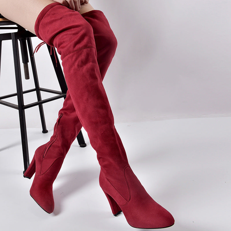 Elegante Overknee-Stretchstiefel mit Blockabsatz – Stil trifft Komfort